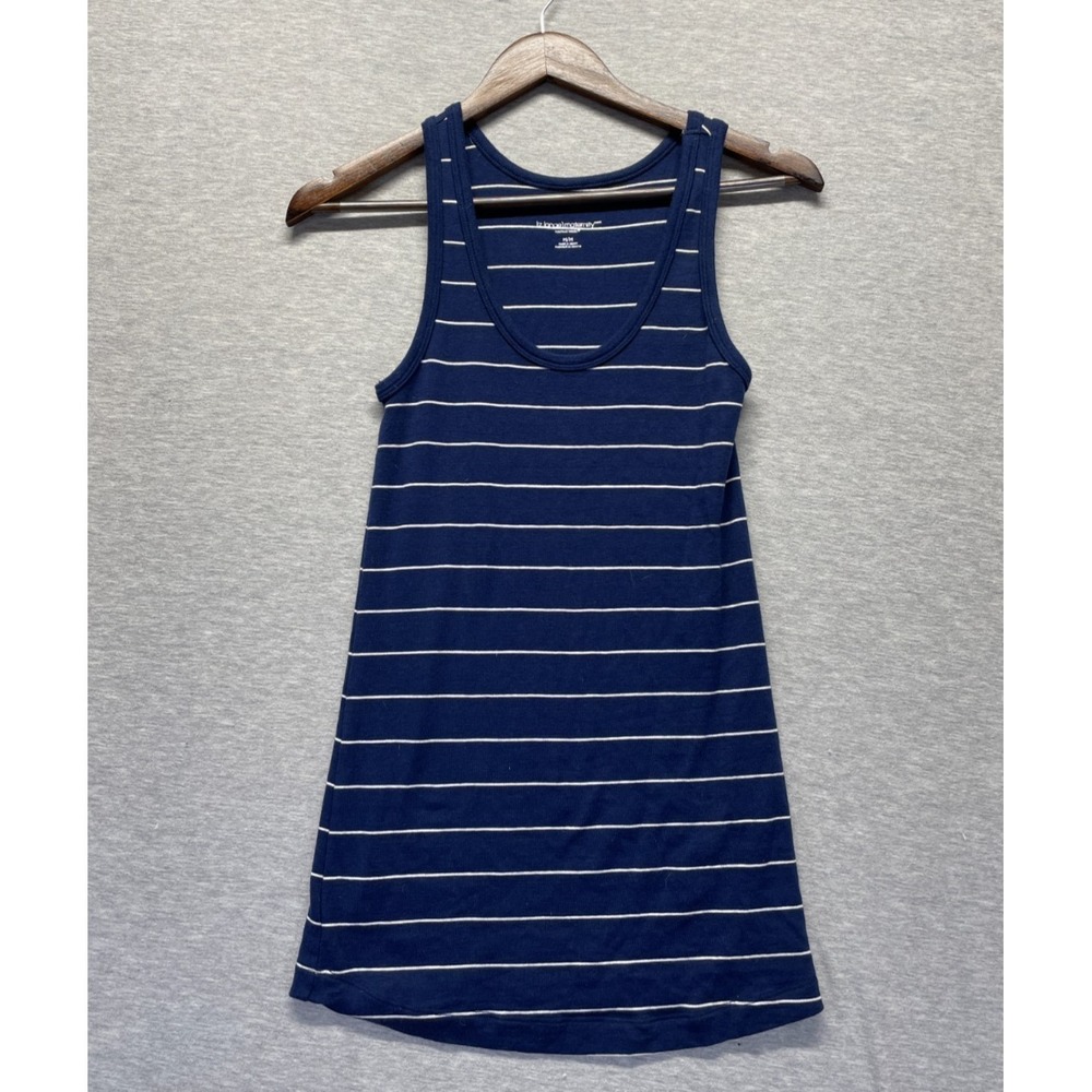 Liz Lange Maternity Tank Top Womens Medium Blue Striped Sleeveless Scoop Neck